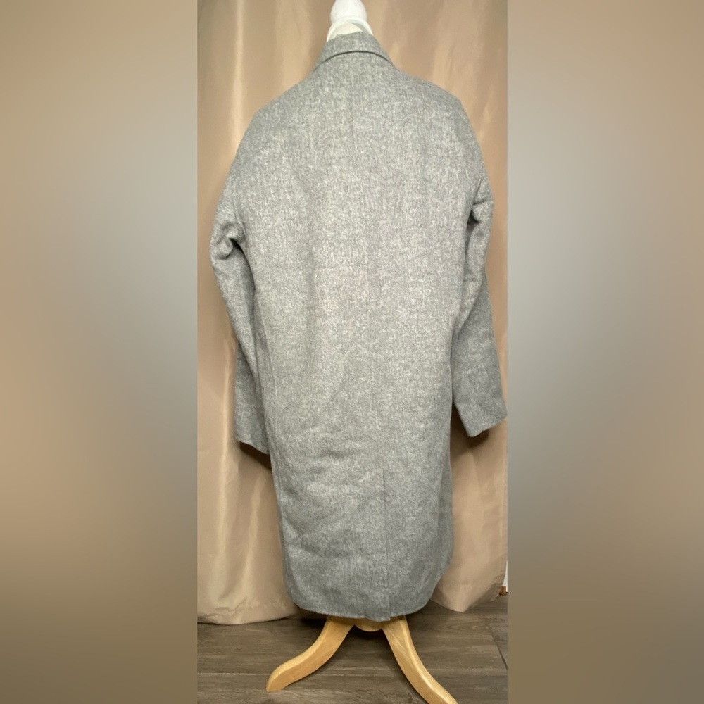 New Vince. Large Gray Wool Pea Coat - Picture 7 of 11